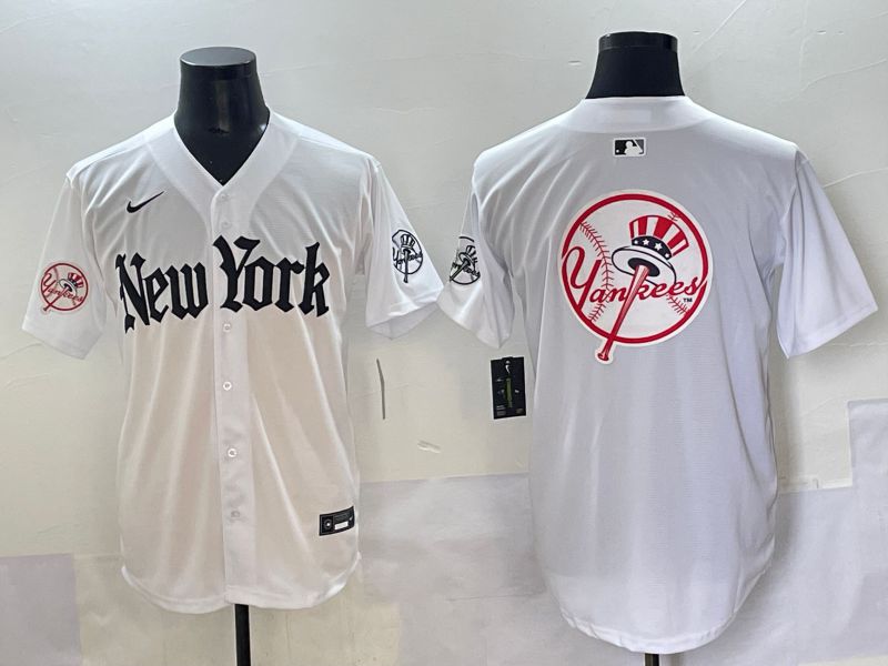 Men 2025 New York Yankees Blank White Five generations Joint Name Nike MLB Jersey style 93->new york yankees->MLB Jersey